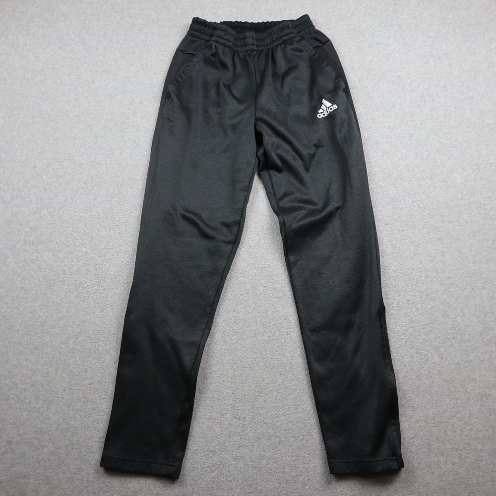 Adidas Pants Mens Small Black Athletic Training Track Zipper Ankle Mesh Sport